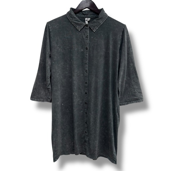 Cable & Gauge Tops - Cable & Gauge Women's Button Front Collared Blouse‎ Top Green Size XL 21x35